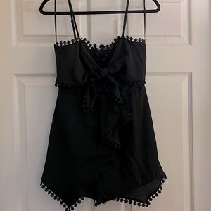Francesca’s black big bow romper